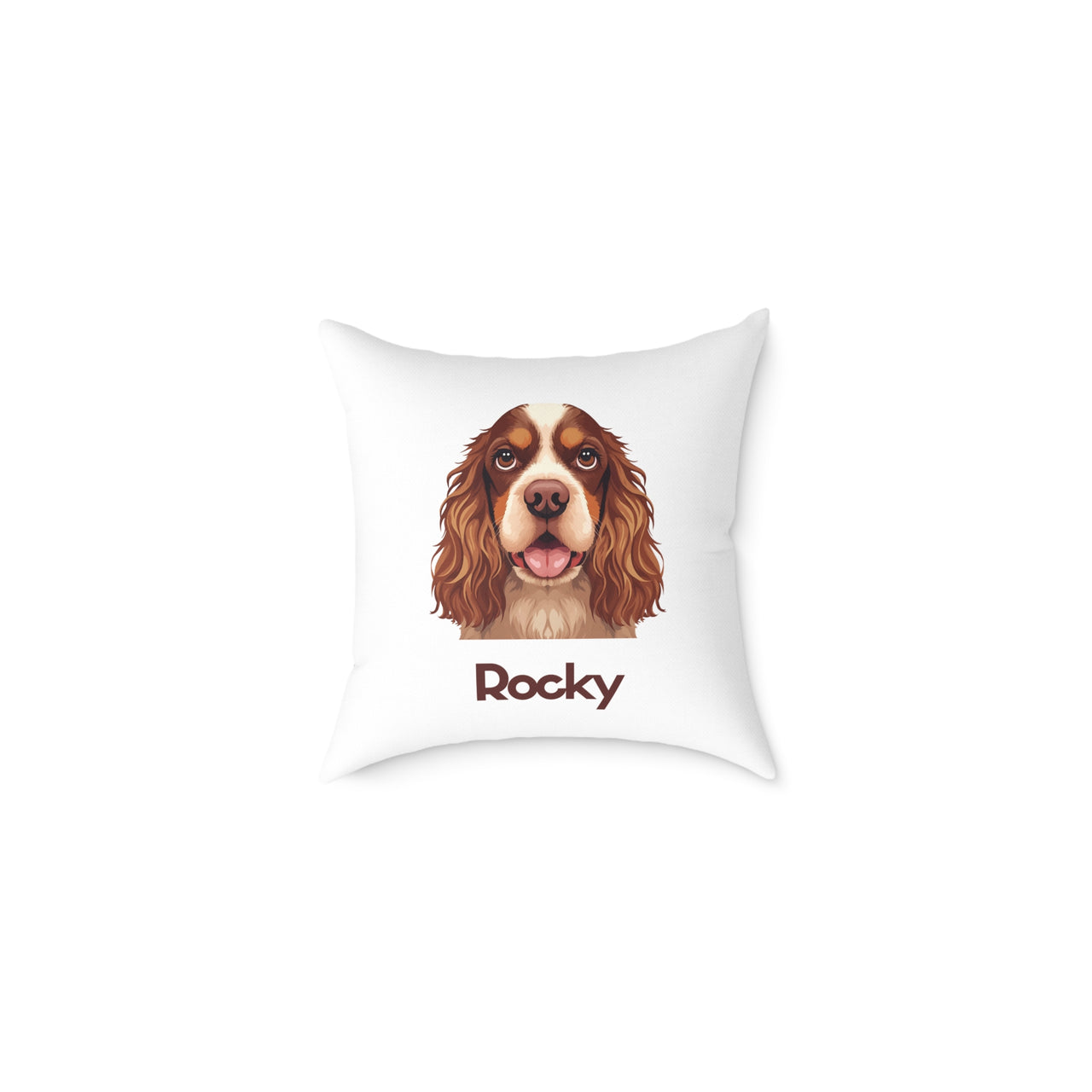 Personalized Cocker Spaniel Dog Face Pillow with Name